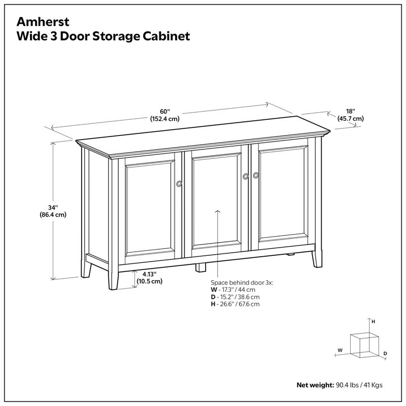 Swilel Wide 3 Door Storage Cabinet image number 7