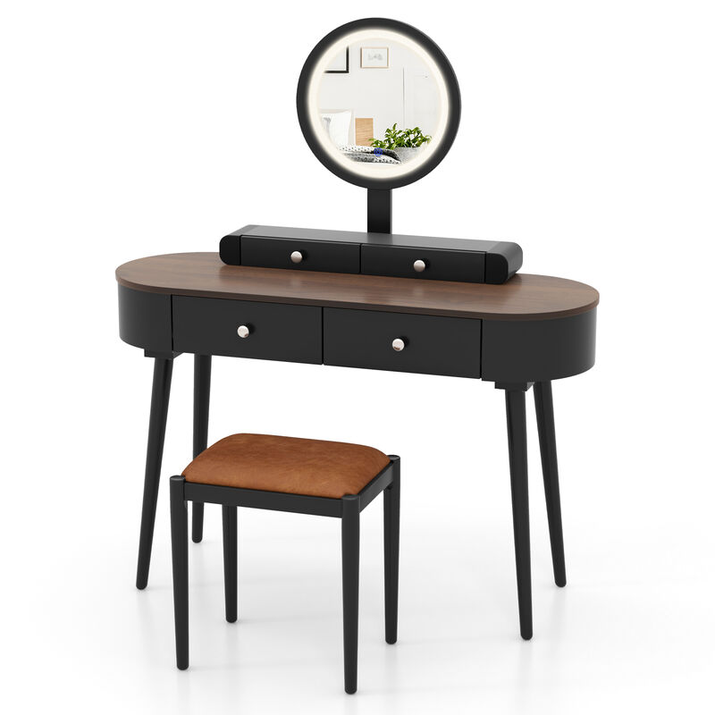 Makeup Vanity Table Set with LED Mirror and 3 Spacious Drawers