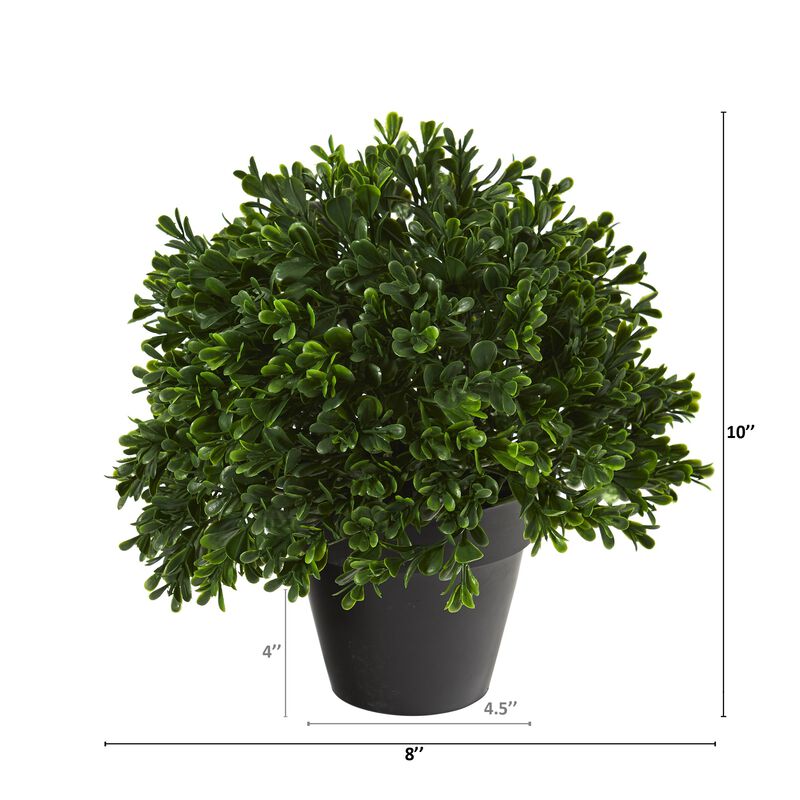 HomPlanti 10" Boxwood Topiary Artificial Plant UV Resistant (Indoor/Outdoor) image number 2