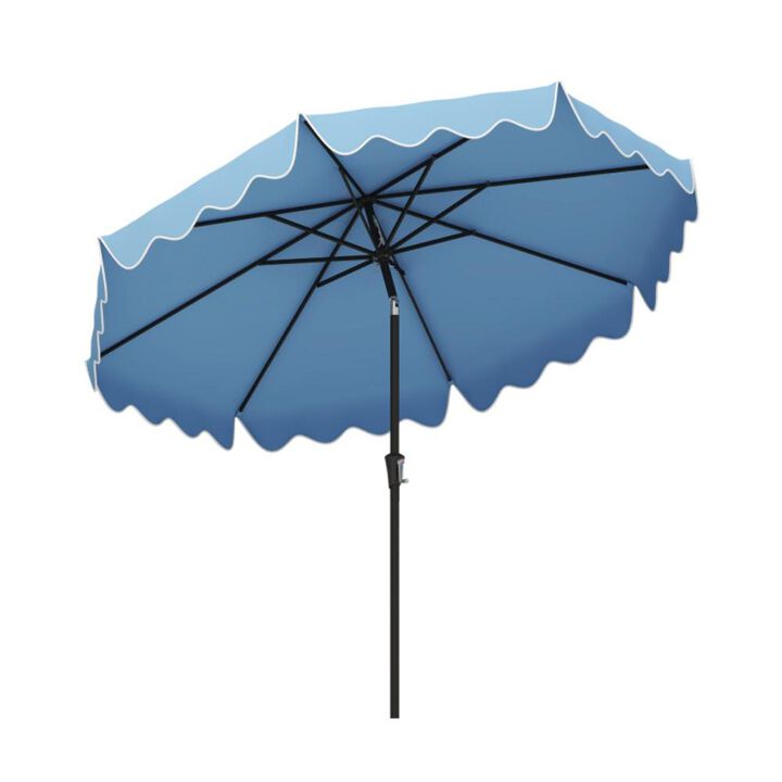 Hivvago 9 Feet Patio Umbrella with Crank Handle and Push Button Tilt