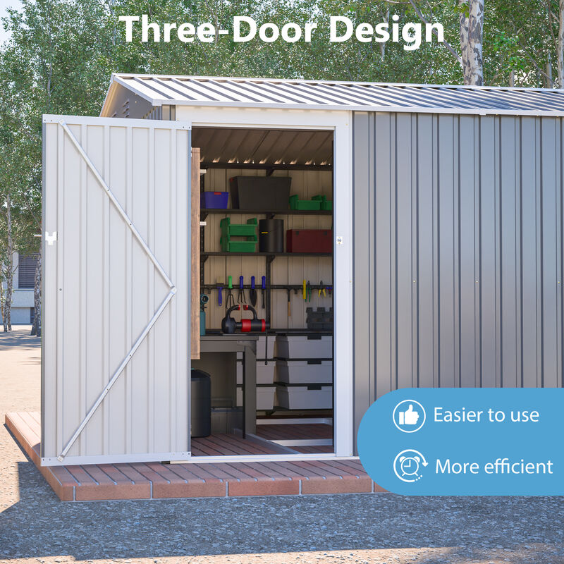 10x14 FT Outdoor Metal Storage Shed image number 5