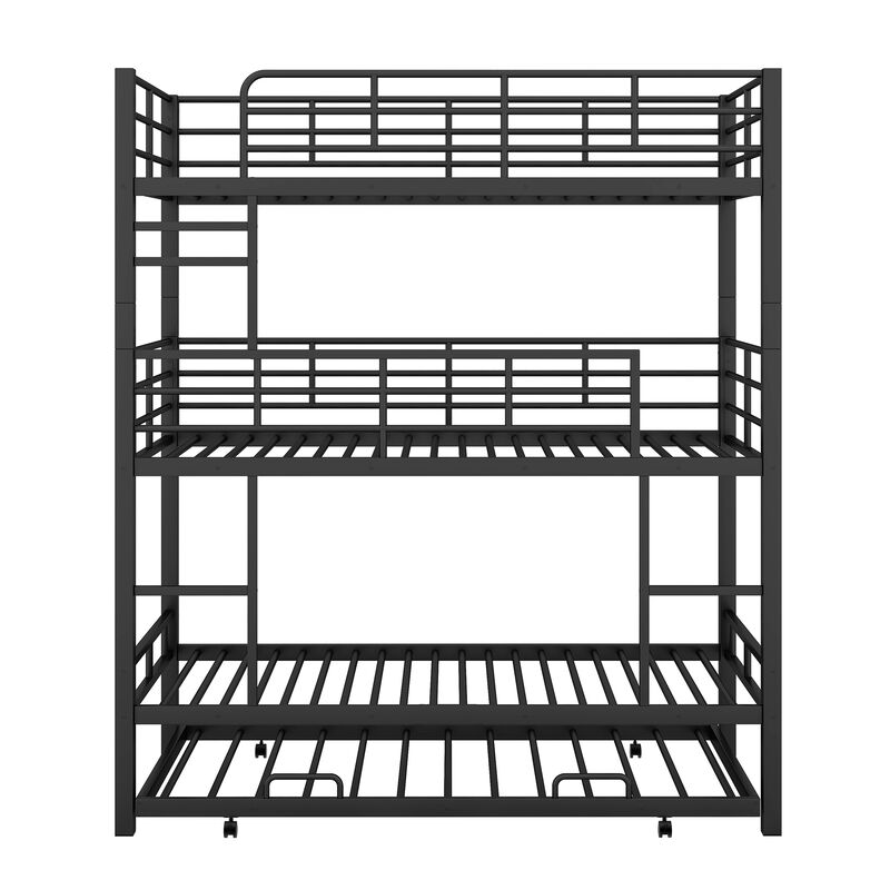 Merax Metal Triple Bunk Bed With Trundle