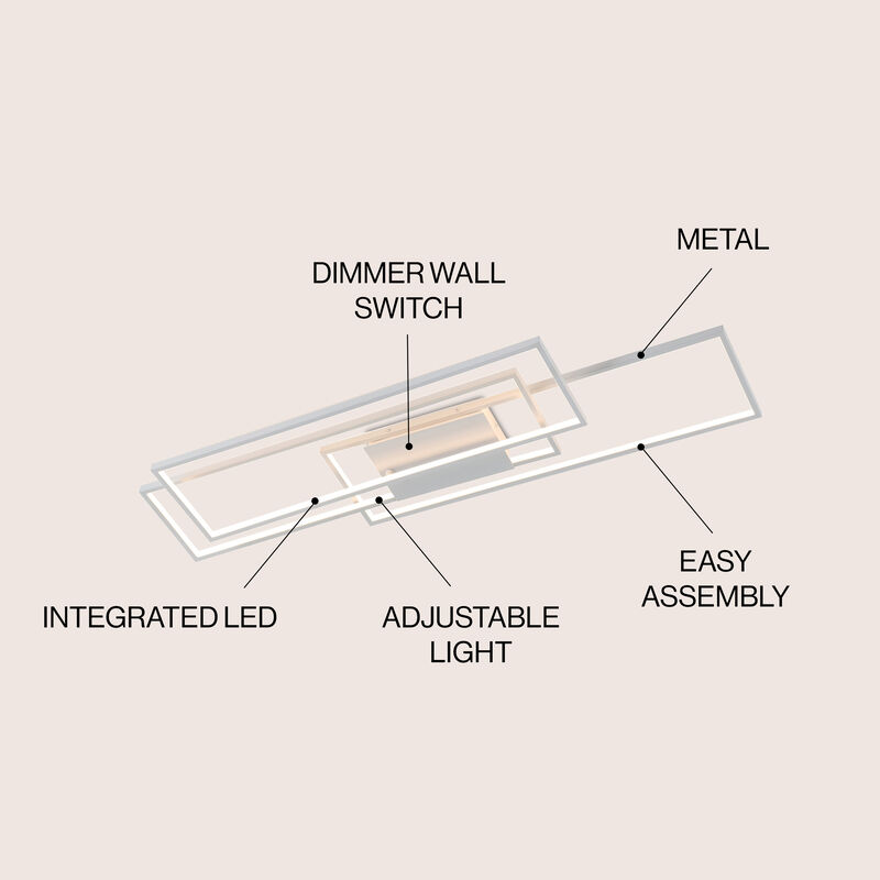 Palco Contemporary Minimalist Metal Adjustable Dimmable Geometric Integrated LED Flush Mount