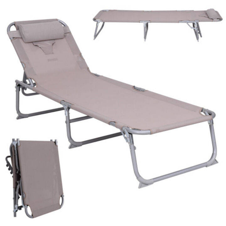 Outdoor Adjustable Chaise Lounge Recliner Chair