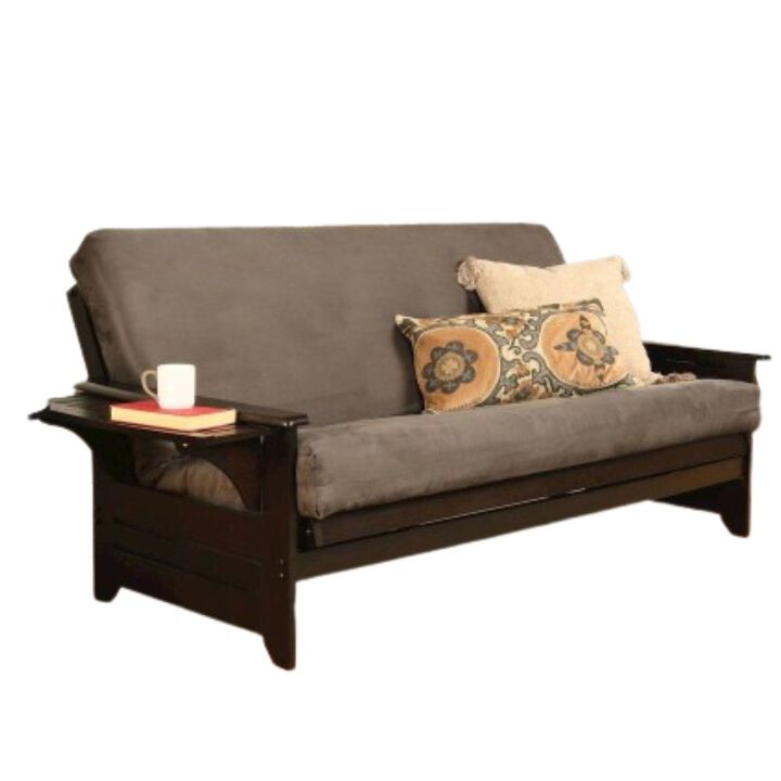 Phoenix Frame Queen-Espresso Finish-Suede Gray Mattress