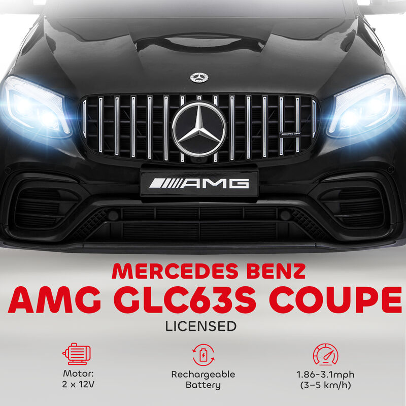 BreeBe 12V Toddler Ride On Car with Remote Control, Mercedes Benz AMG GLC63S Coupe, Electric Car with 2 Speed, MP3 Player, Light, Horn, Songs, Suspension image number 4