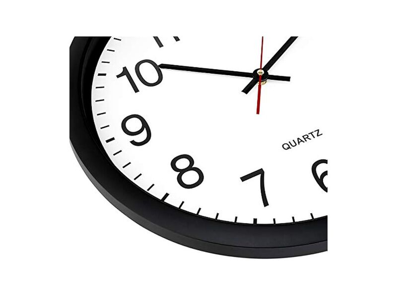 Black Business Wall Clock 16 Inch Silent Non Ticking Easy Read Battery Operated image number 1