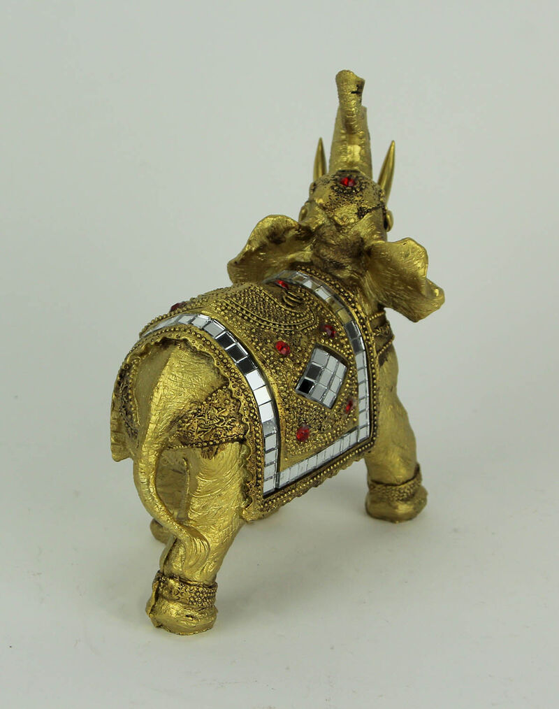 Golden Decorated Eastern Elephant Statue image number 2