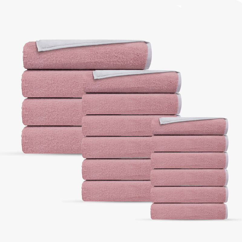 Double Face 16 pcs Turkish Towels Set