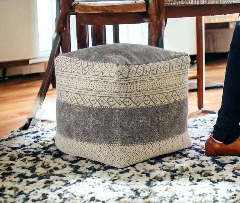 Cotton Pouf Ottoman for Comfortable Floor Use and Modern Home Decor