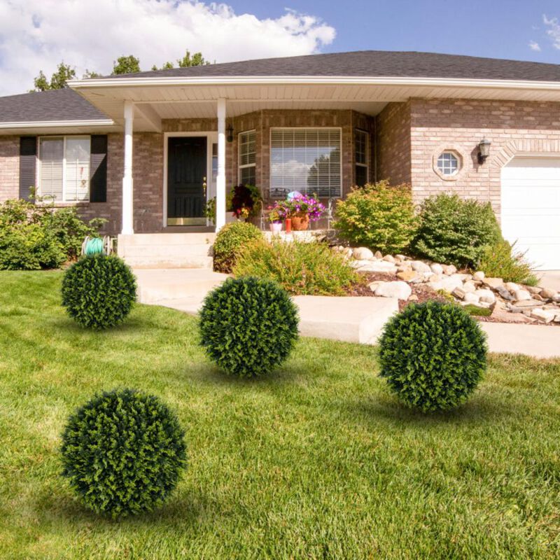 Hivvago 2 Pieces Indoor Outdoor Faux Decorative Balls