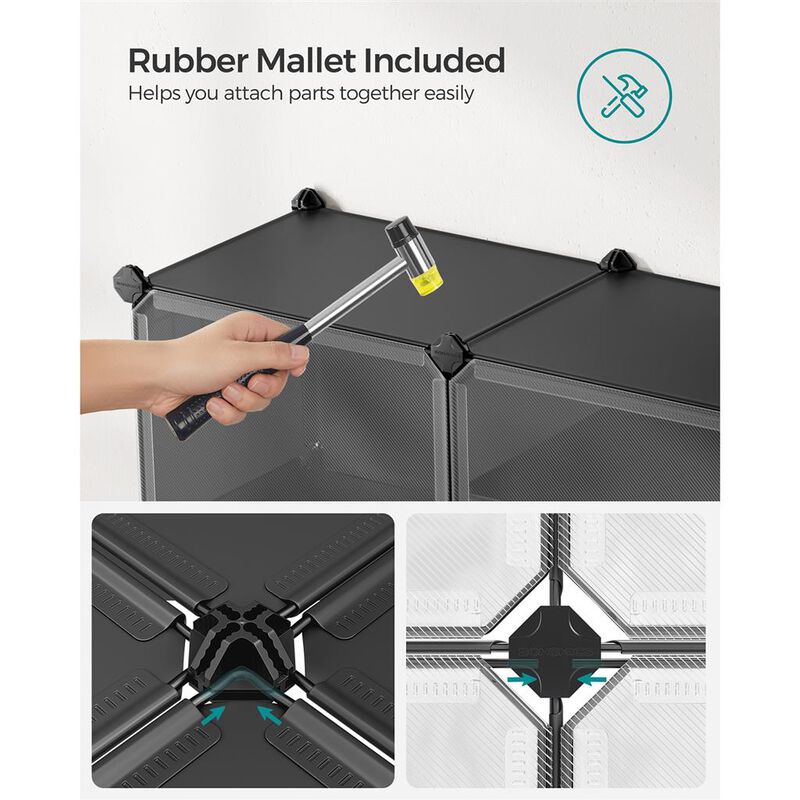 6-Cube Shoe Rack with Doors &ndash; Space-Saving Shoe Storage Unit Holds Up to 24 Pairs in Entryway or Bedroom