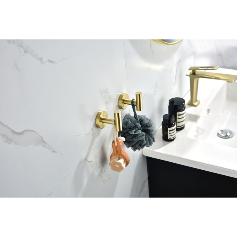 6-Piece Brushed Gold Bathroom Hardware Set