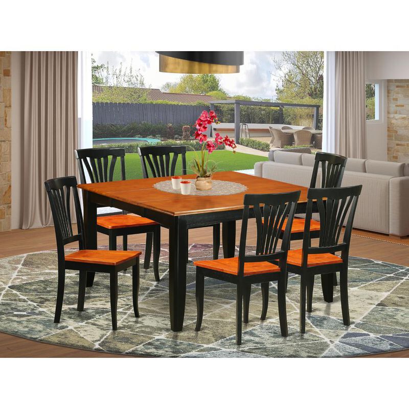 7 PC Dining room set-Dining Table and 6 Wooden Dining Chairs