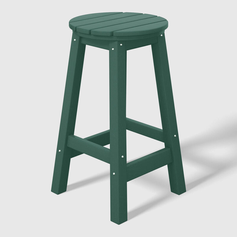 WestinTrends 24" HDPE Outdoor Patio Round Counter Height Bar Stool Set of 3