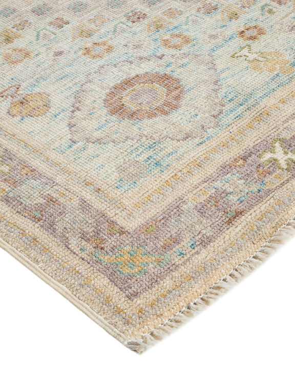 Oushak, One-of-a-Kind Hand-Knotted Area Rug  - Ivory, 4' 11" x 6' 8"