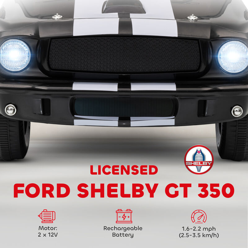 BreeBe Licensed Ford Shelby GT 350 Kids Ride On Car with Remote Control, Adjustable Speed, MP3, Smooth Start, LED Lights image number 3