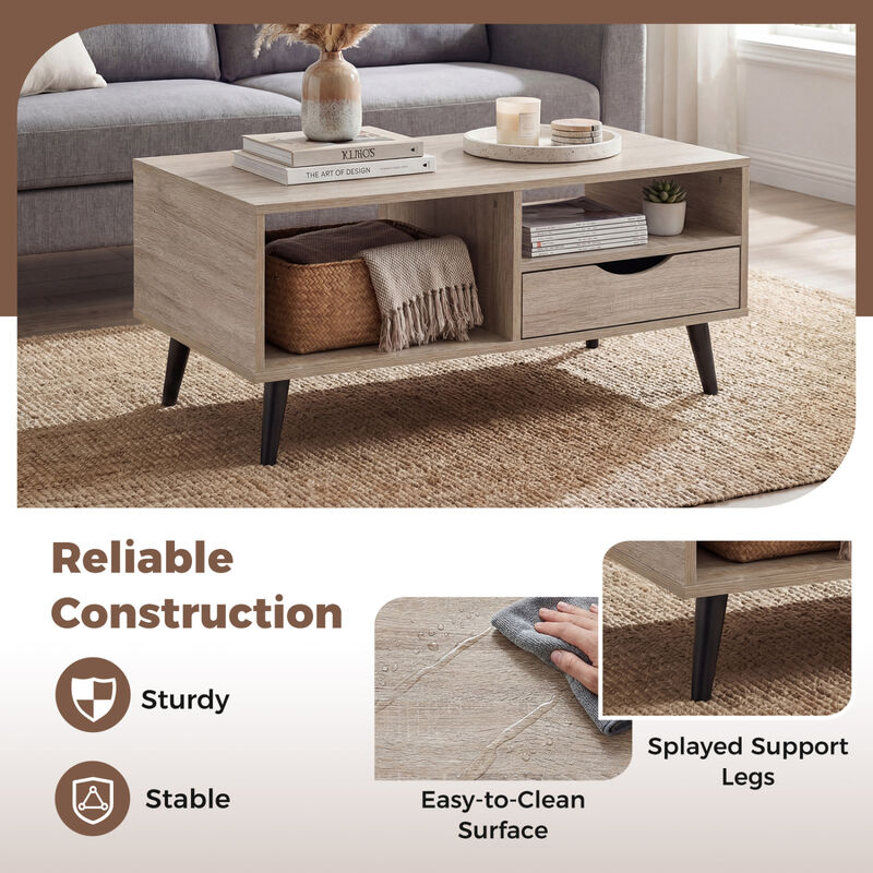 Living Room Coffee Table with Storage Space and Rectangle Design image number 5
