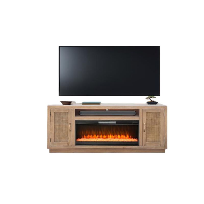 Sunny Designs 78 Cane Media Console with Electric Fireplace