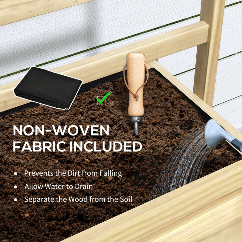 Hivvago Wooden Trellis Planter Box for Flowers and Herbs image number 6