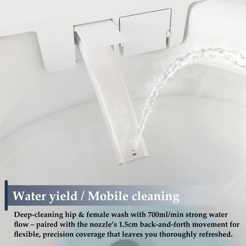 FUFU&GAGA Intelligent Ceramic Glazing Toilet with Automatic Opening Cover, Foot Sensor Flushing, Heated Seat, and Warm Air Drying (26.3 in. W x 15 in. D x 17.5 in. H), White