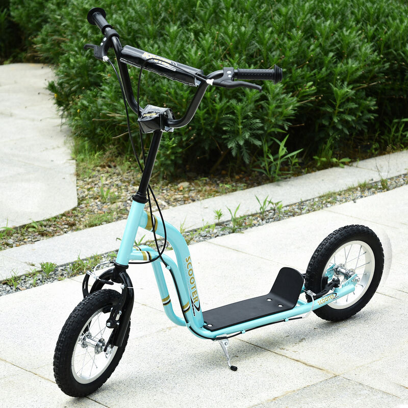 BreeBe Youth Scooter Front and Rear Caliper Dual Brakes 12-Inch Inflatable Front Wheel Ride On Toy image number 7