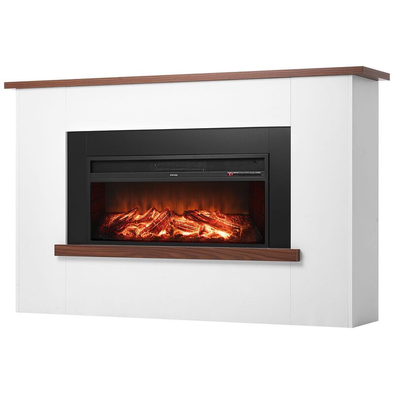 Freestanding Fireplace Heater 1500W with Adjustable Flames, Timer and Remote-White image number 8