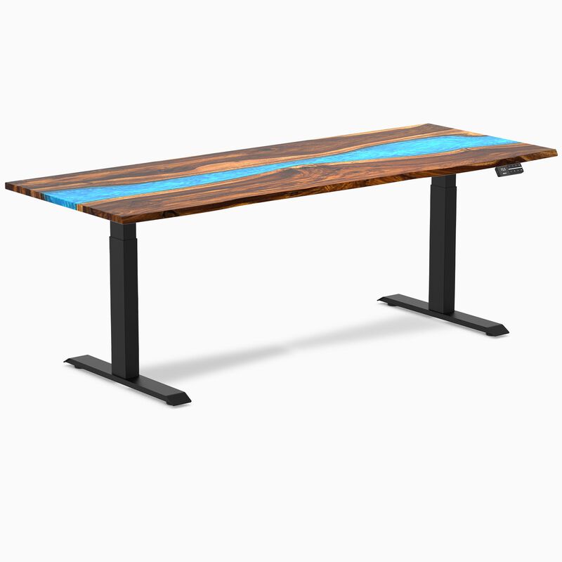 Desky Dual Resin Hardwood Sit Stand Desk image number 0
