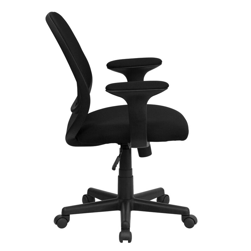 Y-GO Office Chair Mid-Back Mesh Swivel Task Office Chair with Arms