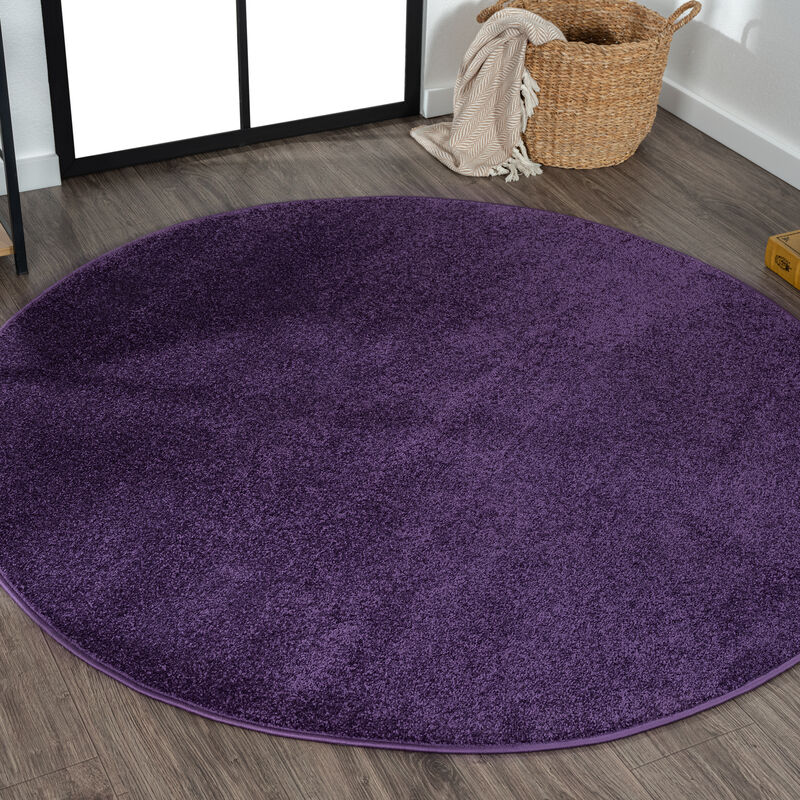 Haze Solid Low Pile Round Area Rug