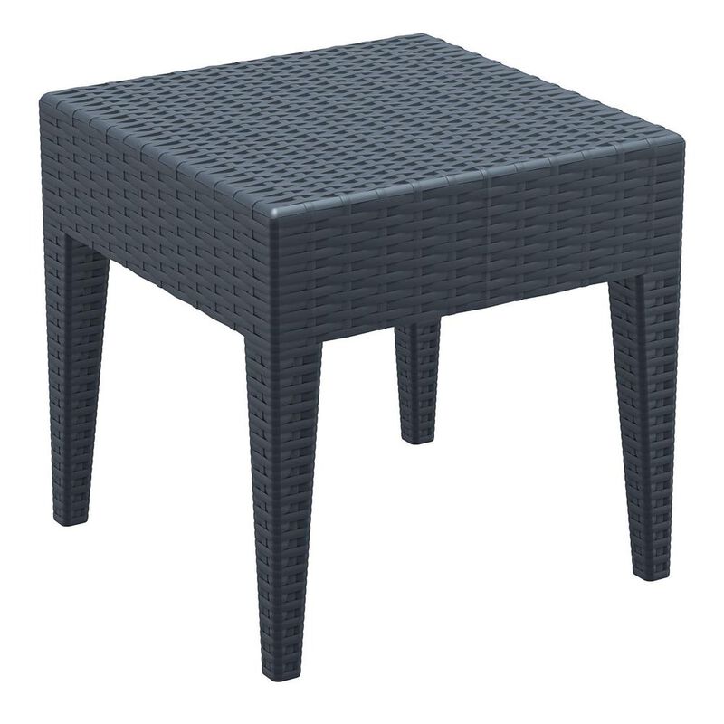 Belen Kox Square Resin Side Table, Dark Gray, Belen Kox image number 1