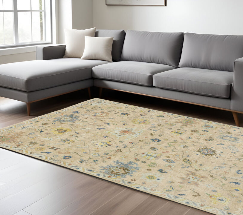 HomeRoots Wool Oriental Hand Knotted Runner Rug With Fringe