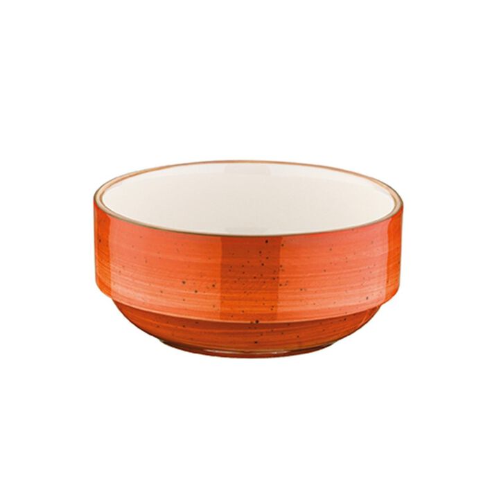 Terracota dia.4.75" h:2" 12 oz. Round Terracotta Porcelain Bowl (Set of 4)