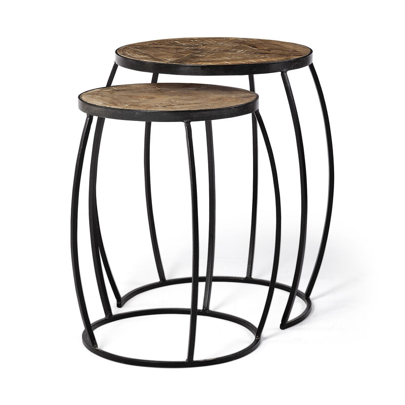 Solid Hardwood Round End Tables &ndash; Set of Two Elegant Designs
