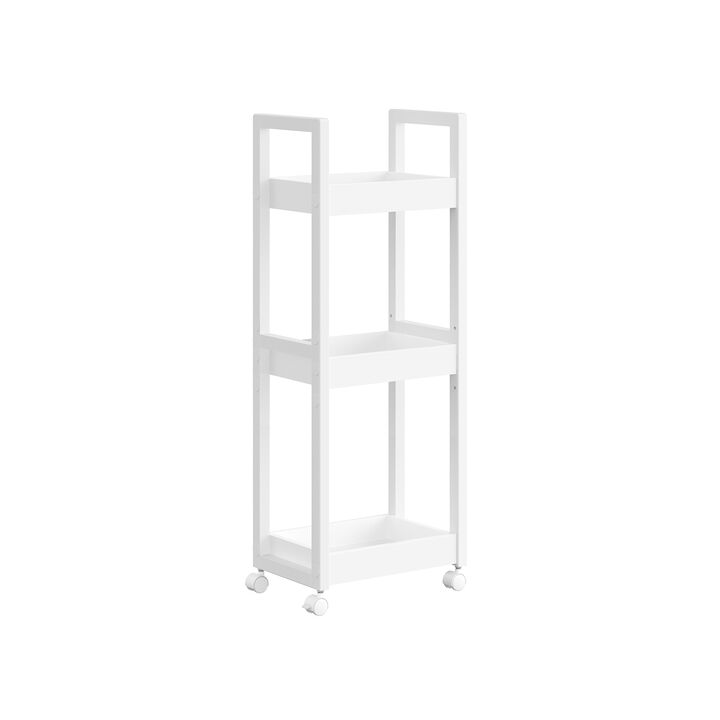 3-Tier Wicker Rolling Cart on Wheels for Easy Storage and Organization