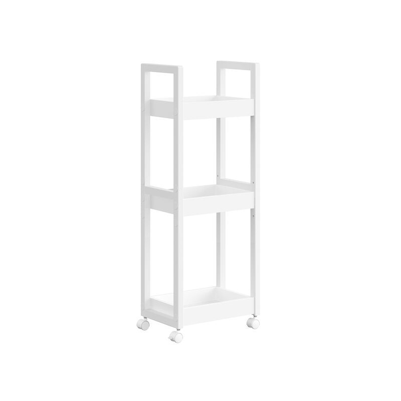 3-Tier Wicker Rolling Cart on Wheels for Easy Storage and Organization