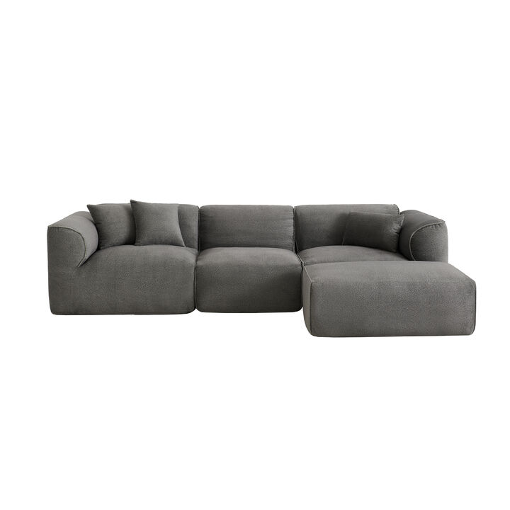 Merax U_Style Luxury living room double-needle cut velvet sofa