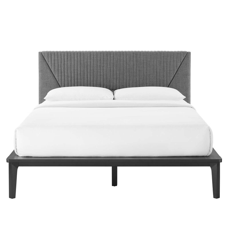 Modway - Dakota Upholstered Queen Platform Bed Black Gray