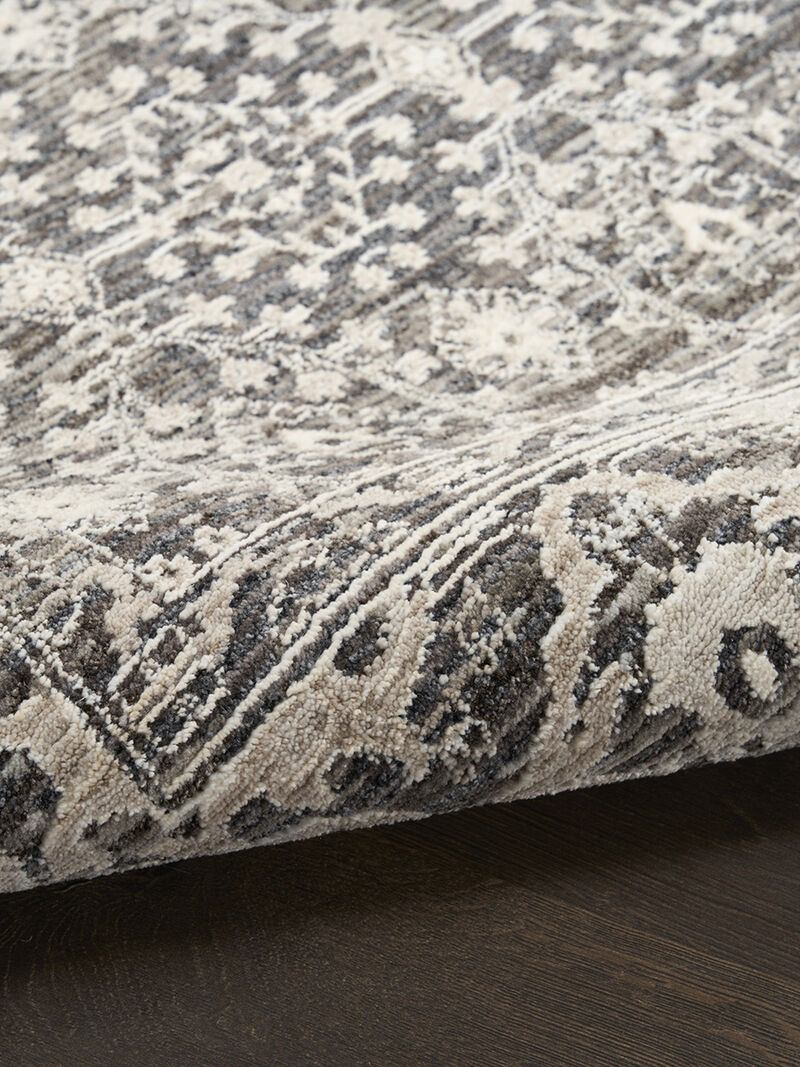 Shadows SHW04 Charcoal/Ivory 2'2" x 10' Rug image number 4