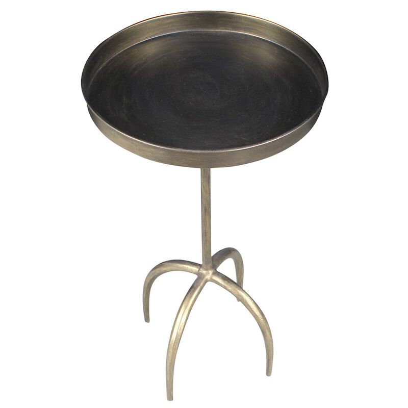 Jasper Side Table in Brass Plated Iron