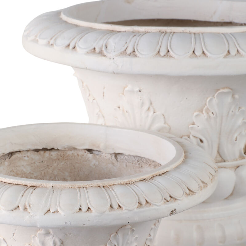 S/2 16/22" Traditional Urn Planters, Ivory image number 4