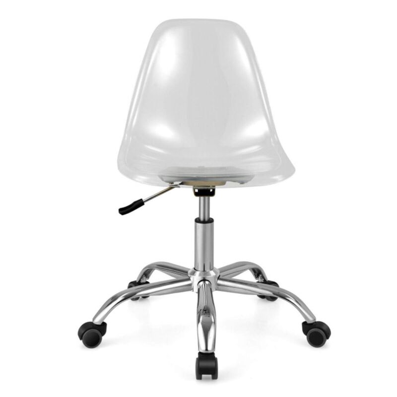 Hivvago Swivel Acrylic Armless Adjustable Height Office Chair