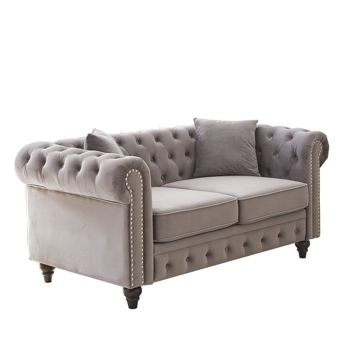 Fadhed Modern Chesterfield Loveseat