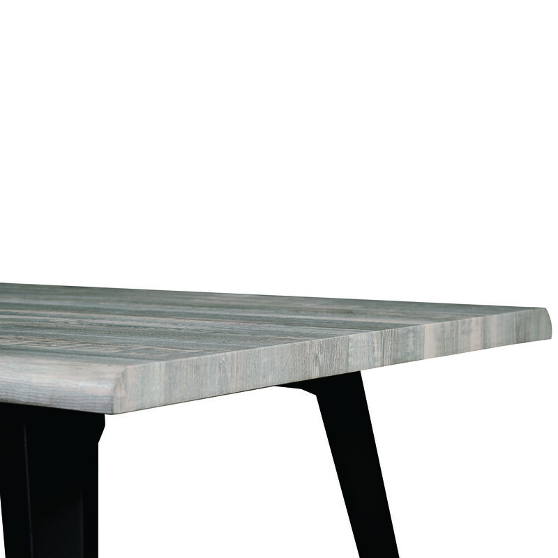 LeisureMod Ravenna Modern Rectangular Wood 63" Dining Table With Metal Legs