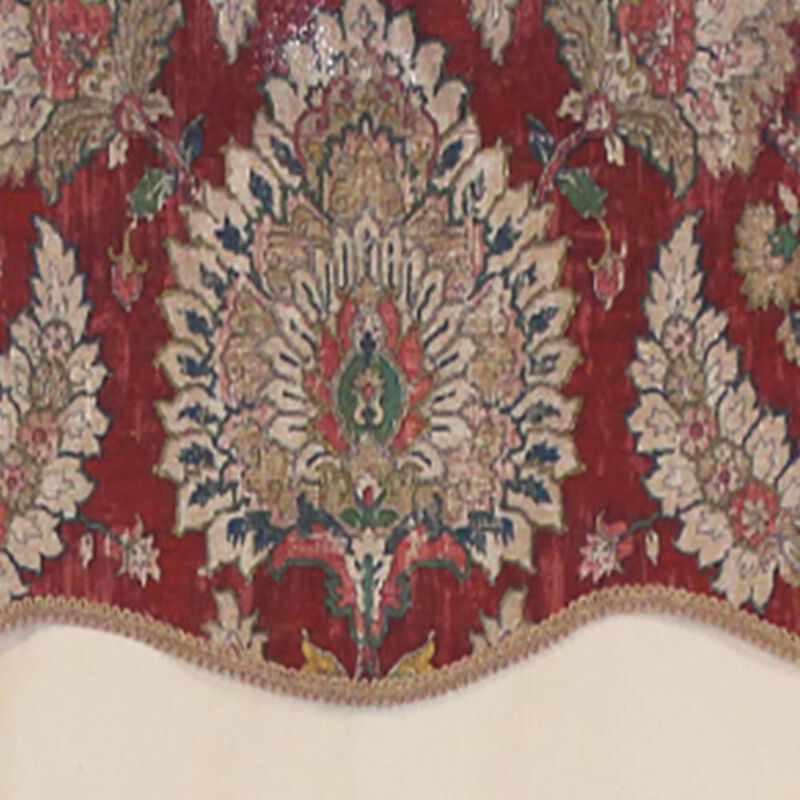 RLF Home Wakeshire Glory Valance Garnet. 3" Rod Pocket, Layered, Trimmed. 50"W X 16"L