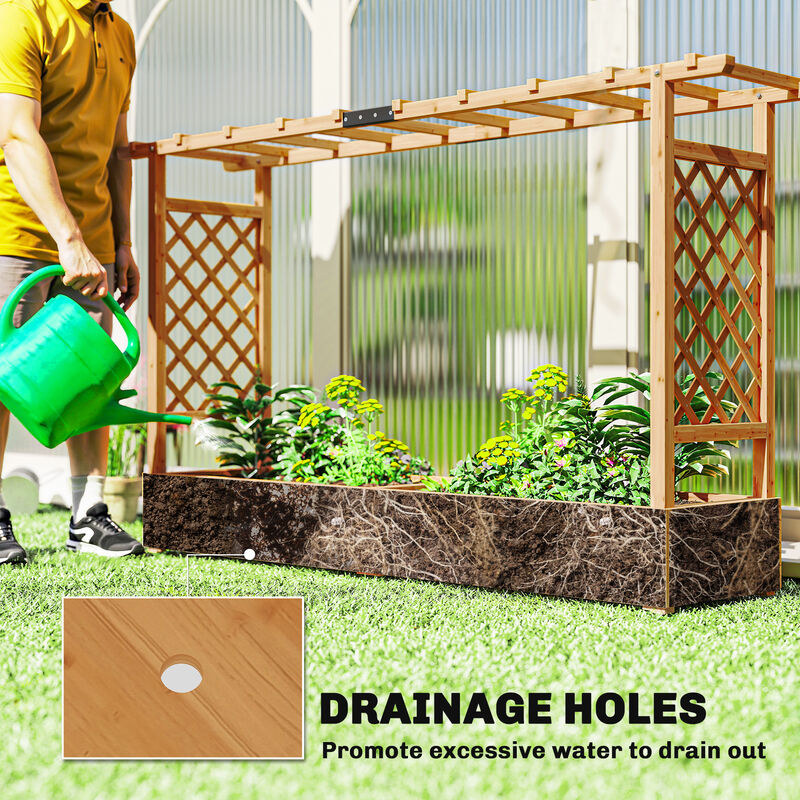 Hivvago Wood Raised Planter for Climbing Plants, Herbs, and Flowers image number 5