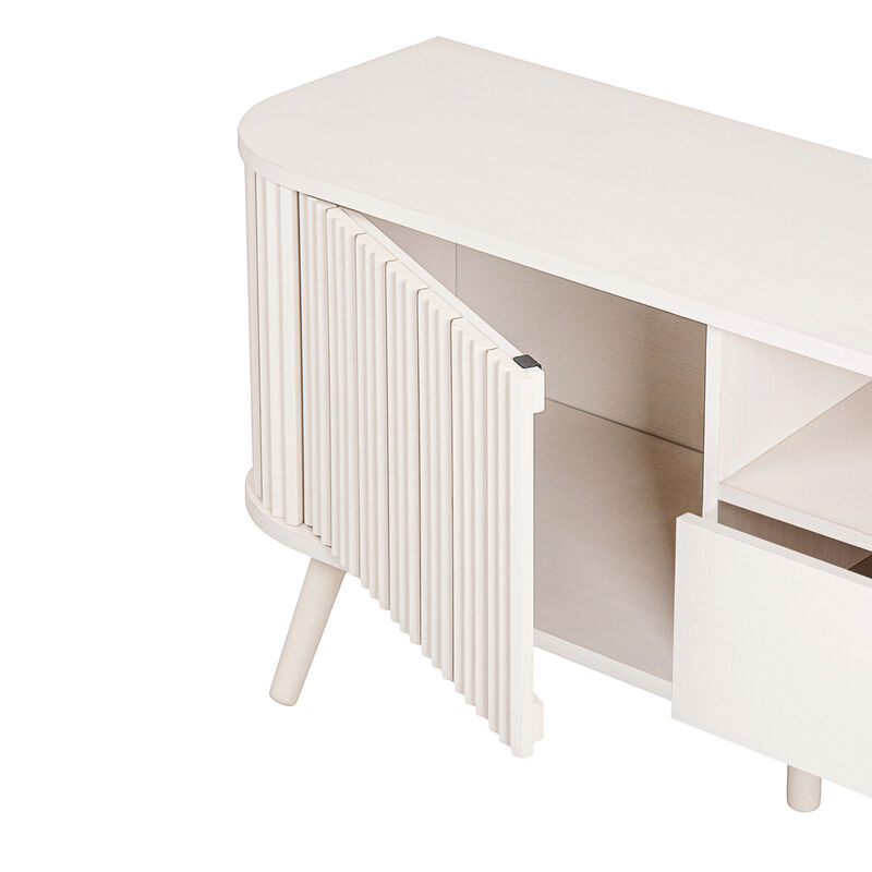 Damien Curved TV Stand with Drawer