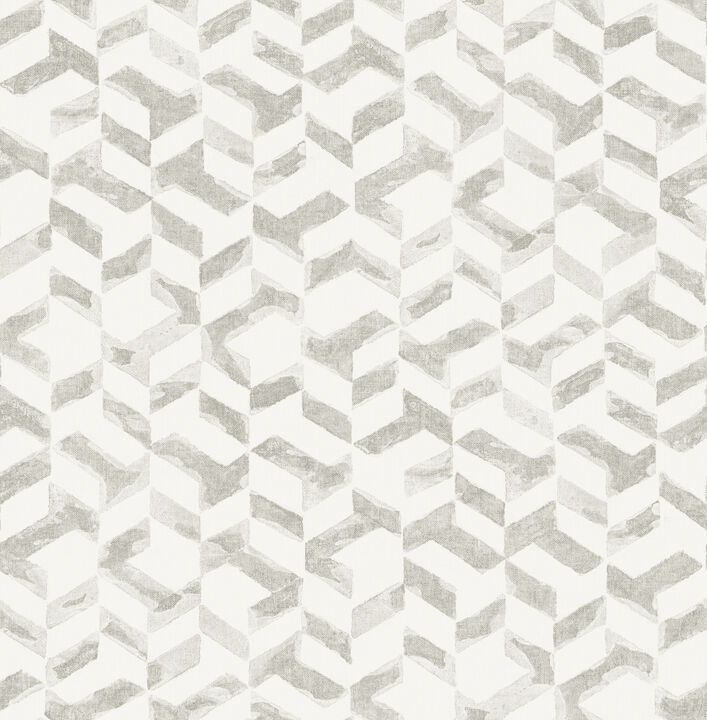Instep Pewter Abstract Geometric Wallpaper (Set of 2)