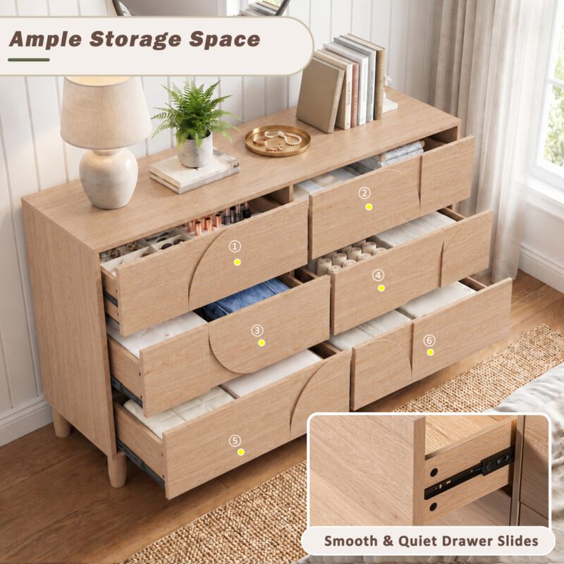 Crorn Mid Century 6-Drawer Dresser image number 4