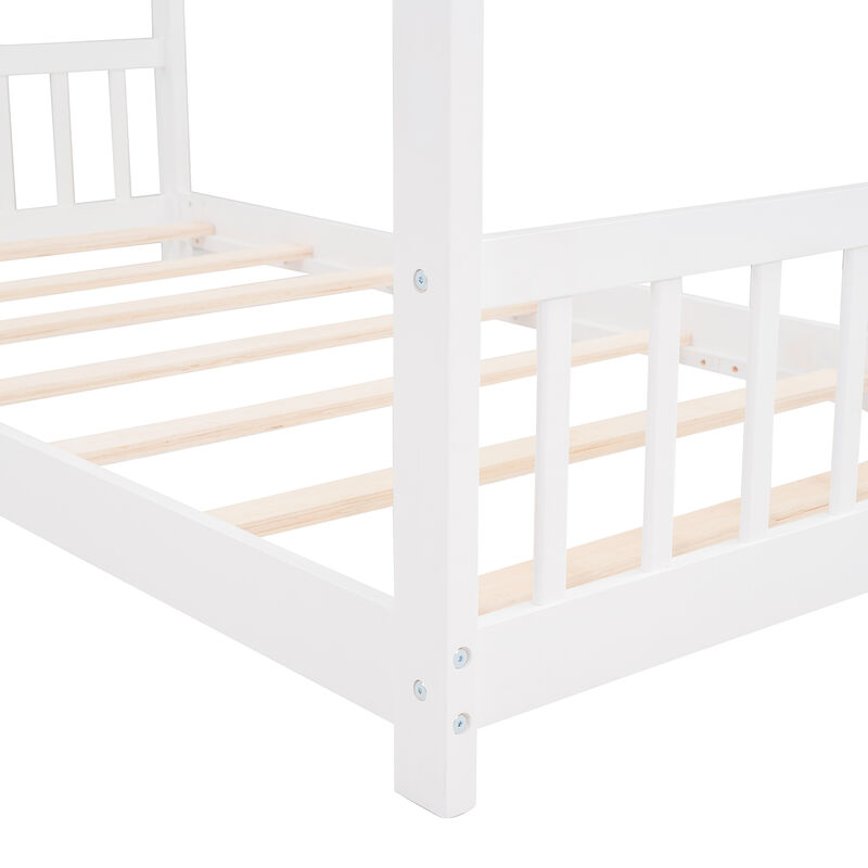 Whisen Playhouse Design Twin Size Wood Frame House Bed